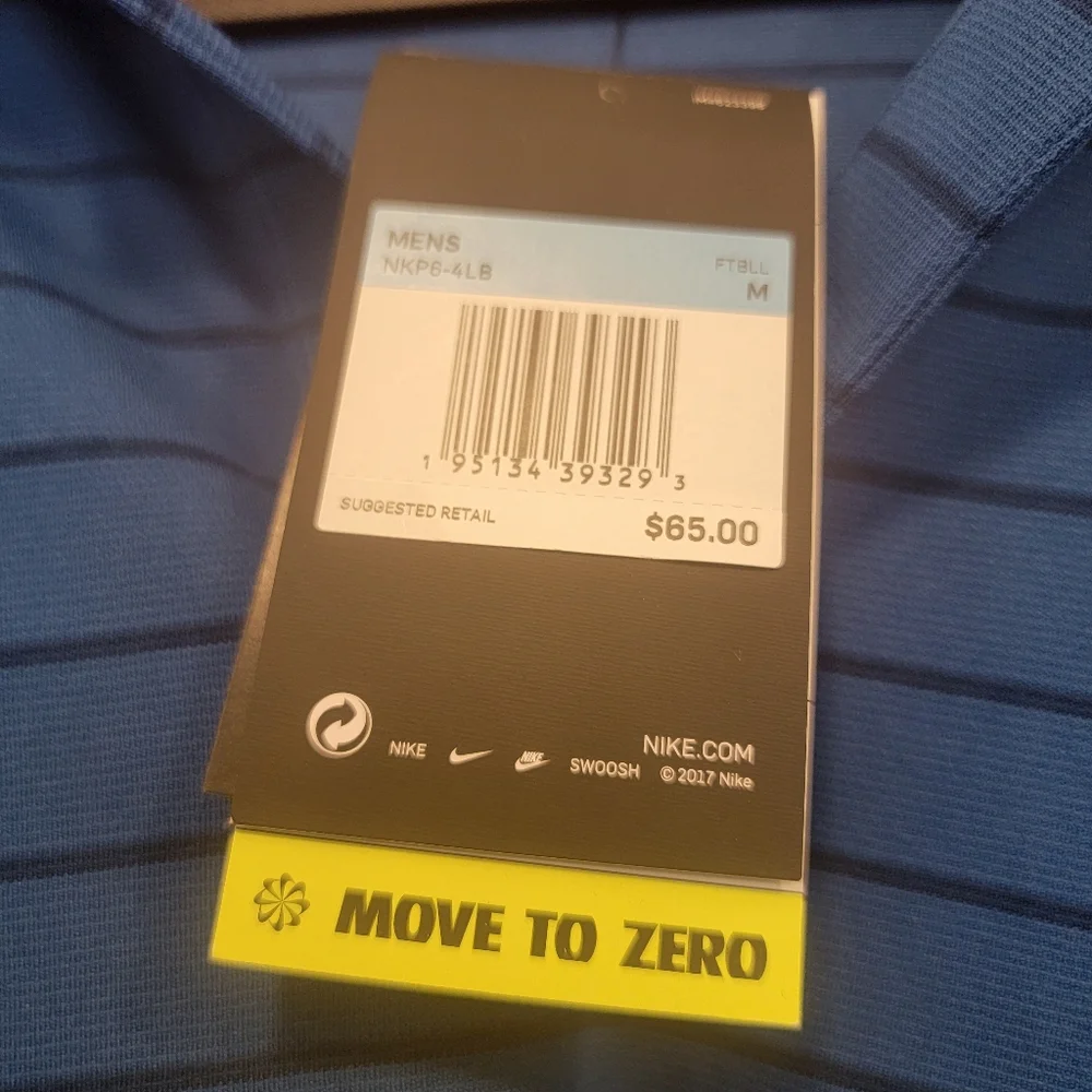 Nike Colts Dri Fit Striped Polo Blue On Field Size Medium NWT